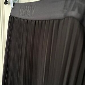 DKNY black sheer pleated skirt